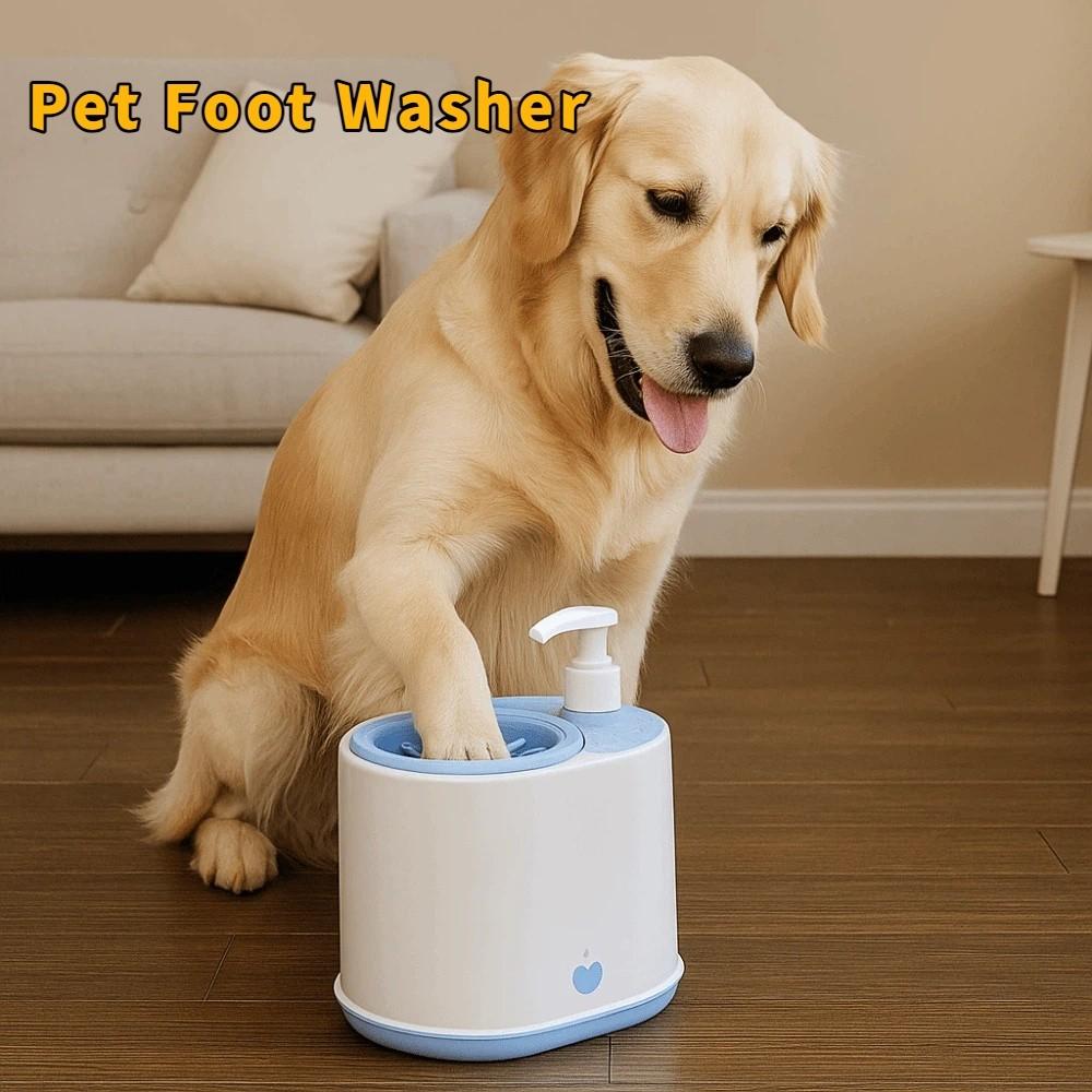 2 in 1 Automatic Pet Foot Washer Silicone Detachable Electric Dog Paw Cleaner Quickly Wash with Soap Dispenser