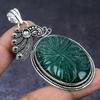 Emerald Natural Gemstone 925 Steling Silver Jewelry Pendant 2.84" O3n26