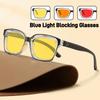 New Retro Night Vision Anti Blue Light Glasses Men‘s High Quality Square Frame No Diopter Reading Glasses with Orange Lenses