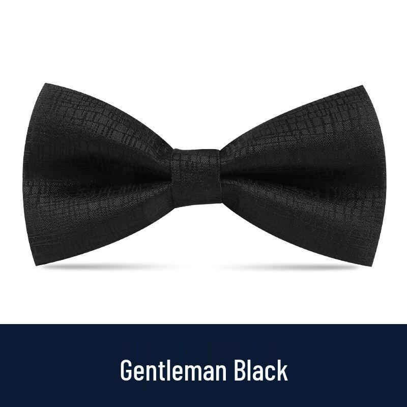 Men's Burgundy & Black Bow Tie for Weddings - British Korean Style