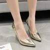 2024 Women's New Brand High Heels Solid Color Slip-on Casual Women's High Heel Sandals Roman Style Fashionable Women's Shoes