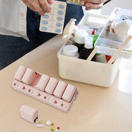 Divided Medicine Box Pill Weekly Organizer Dustproof Moisture-Proof Large Capacity Travel Pill Tablet Storage Case