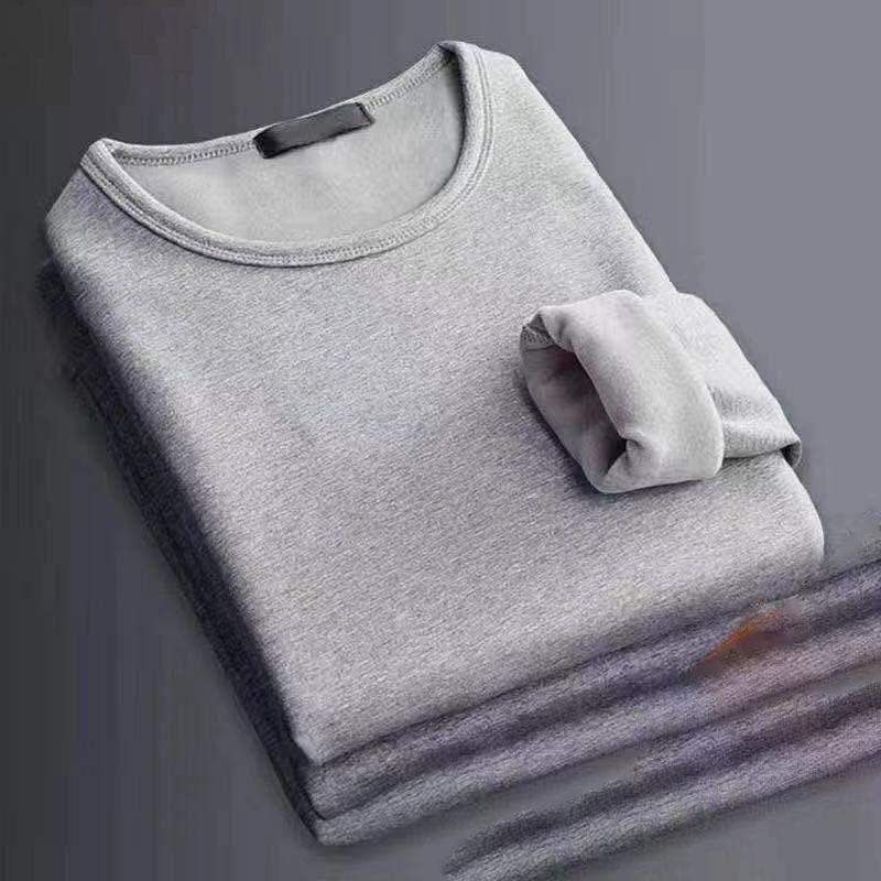 Термобелье для мужчин, верхняя часть, плотная терморубашка, длинный рукав, толстая рубашка, мягкий плюшевый пуловер, теплая футболка