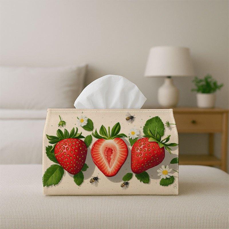 1pc Cute Strawberry Napkin Holder with Strawberry Capable for Napkins Napkin Dispenser Suitable for Home, Party, Kitchen, Dining Table Decor - Rustic