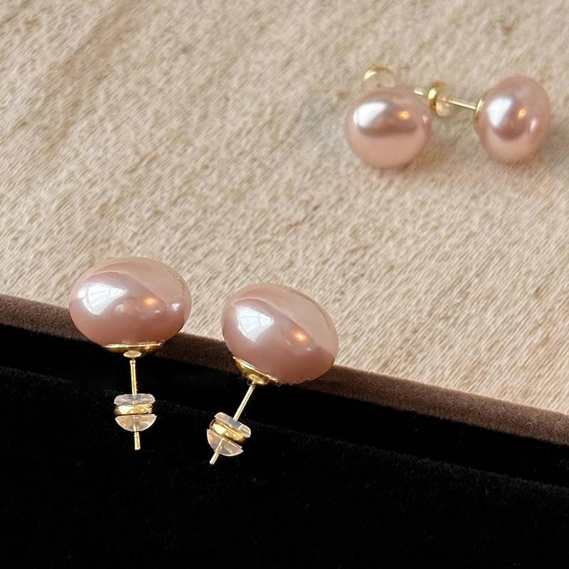 1 пара аксессуаров для ушей Элегантные женские серьги-пусеты из искусственного жемчуга Модные плоские серьги-пусеты для девочек