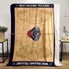 New Orleans Pelicans Basketball Court Design Flannel blanket for bedroom, living room, sofa, and nap sofas