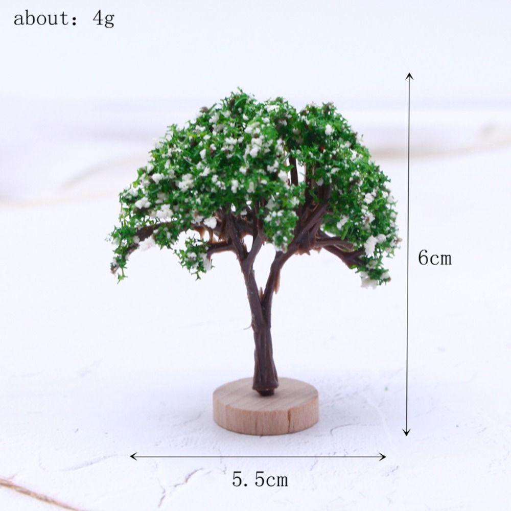 Artificial Moss Rocks/Wooden Base Model Trees Natural Green Dollhouse Mini Tree Building Model