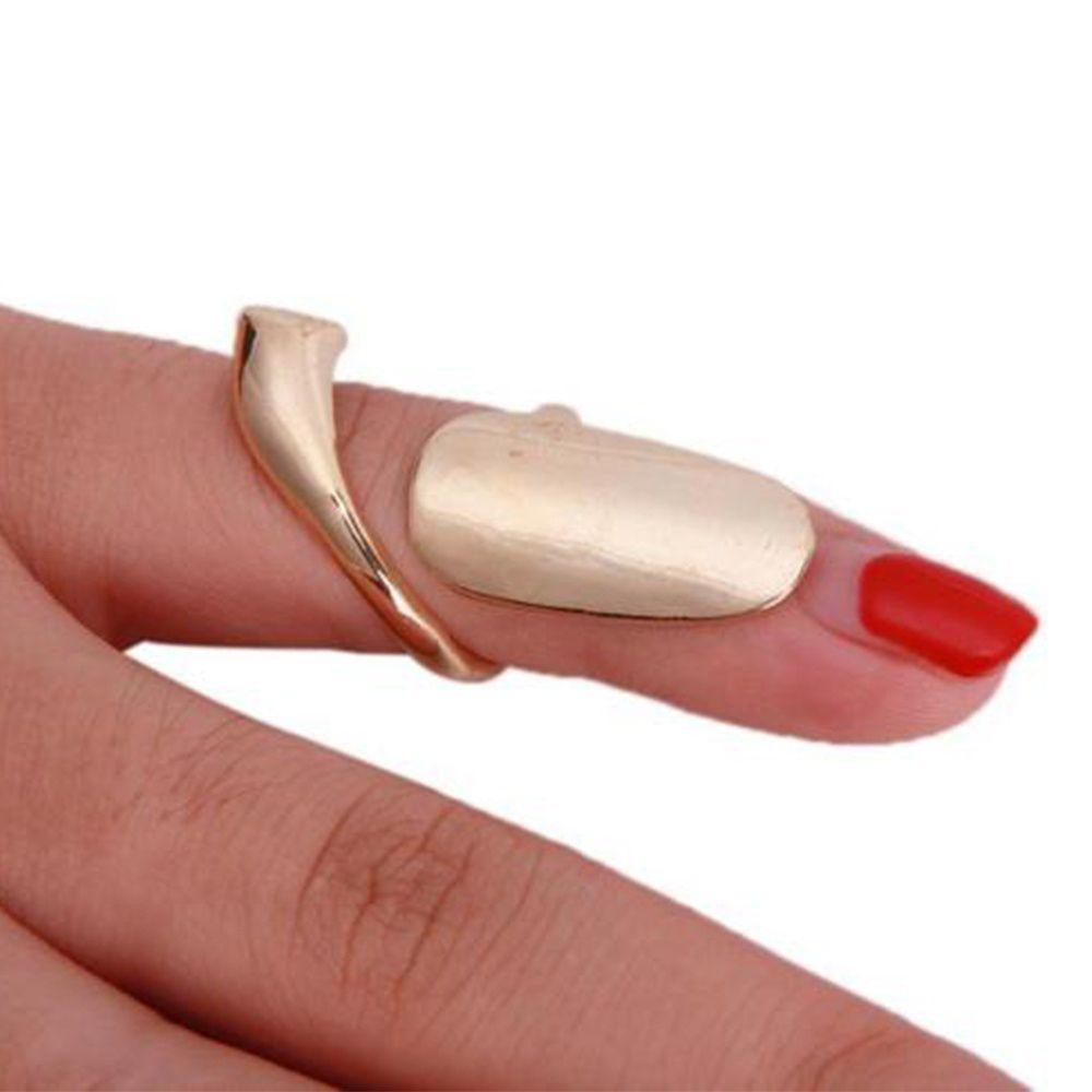 False Jewelry Gold Metal Ring Nail Fashion Rings Women Silver
