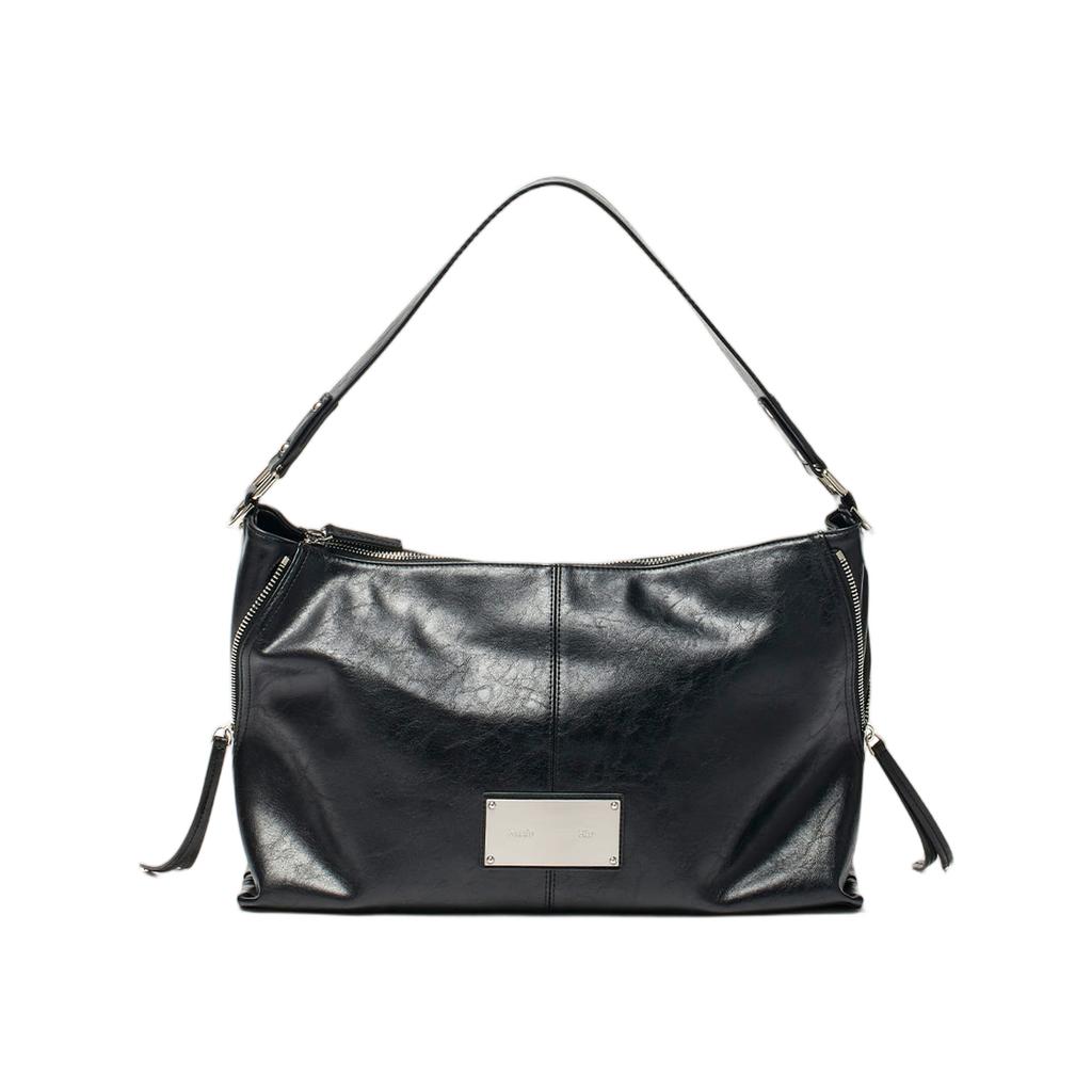Matin Kim Side Zipper Shoulder Bag Black