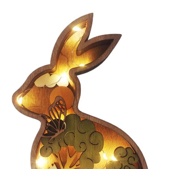 Украшение в виде пасхального кролика, уникальная форма, декоративное, нежное, полезное, пасхальное украшение, деревянный кролик, цыпленок, подарок, праздничные принадлежности