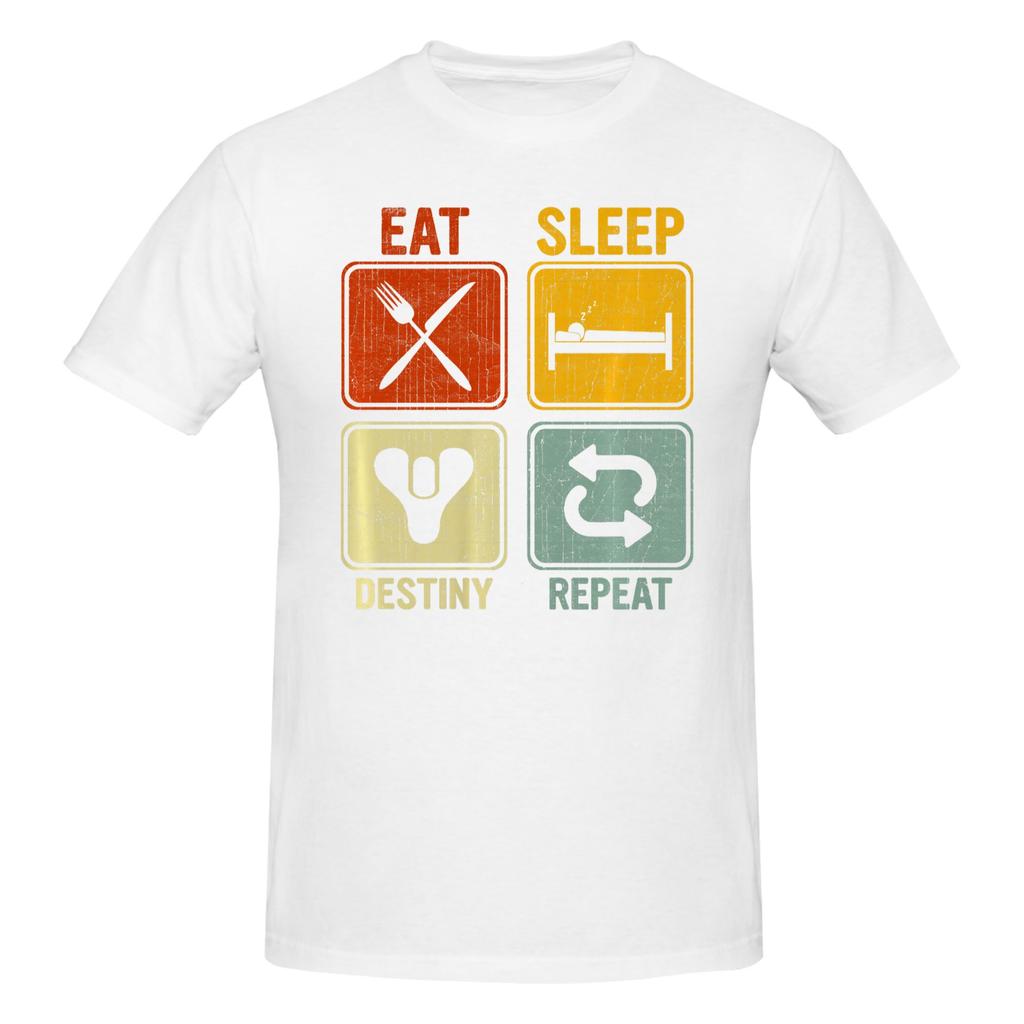 Piece Eat Sleep Repeat Funny Graphic Cotton TShirt Destinies MMOFPS Tops Tees For Unisex