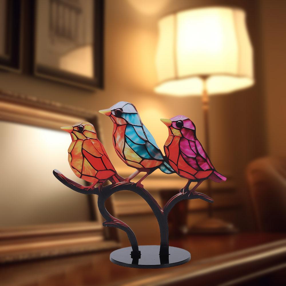 Акриловое украшение на стол в современном стиле, фигурка птицы, декор для рабочего стола, разноцветная птичья статуэтка