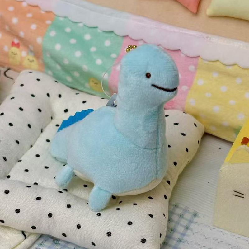 Cute Fried Shrimp Plush Toy Keychain Mini Cartoon Doll Backpack Pendant Bag Charm Decor