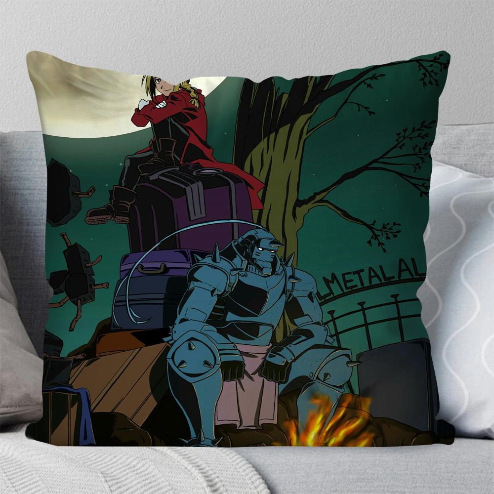 Anime Fullmetal Alchemist Brotherhood Pillow Case Square Pillow Bedroom Sofa LeisureComfortCar Living Room Home Decoration 40X40