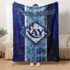 Name Custom Tampa Bay Rays Print Flannel Blanket High Quality Warm Comfortable Cover for All Seasons Perfect for Gifts Home Decor