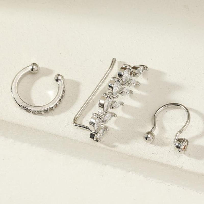 3 шт./компл., богемная мода, нежные серьги-каффы с кристаллами и цирконами, серьги-гвоздики для женщин, ювелирные изделия, подарок