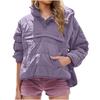 Women's Solid Color, Hooded Cotton Jacket, Loose Fitting, Long Sleeved, Pullover Cotton Jacket, Casual, Hooded Jacket