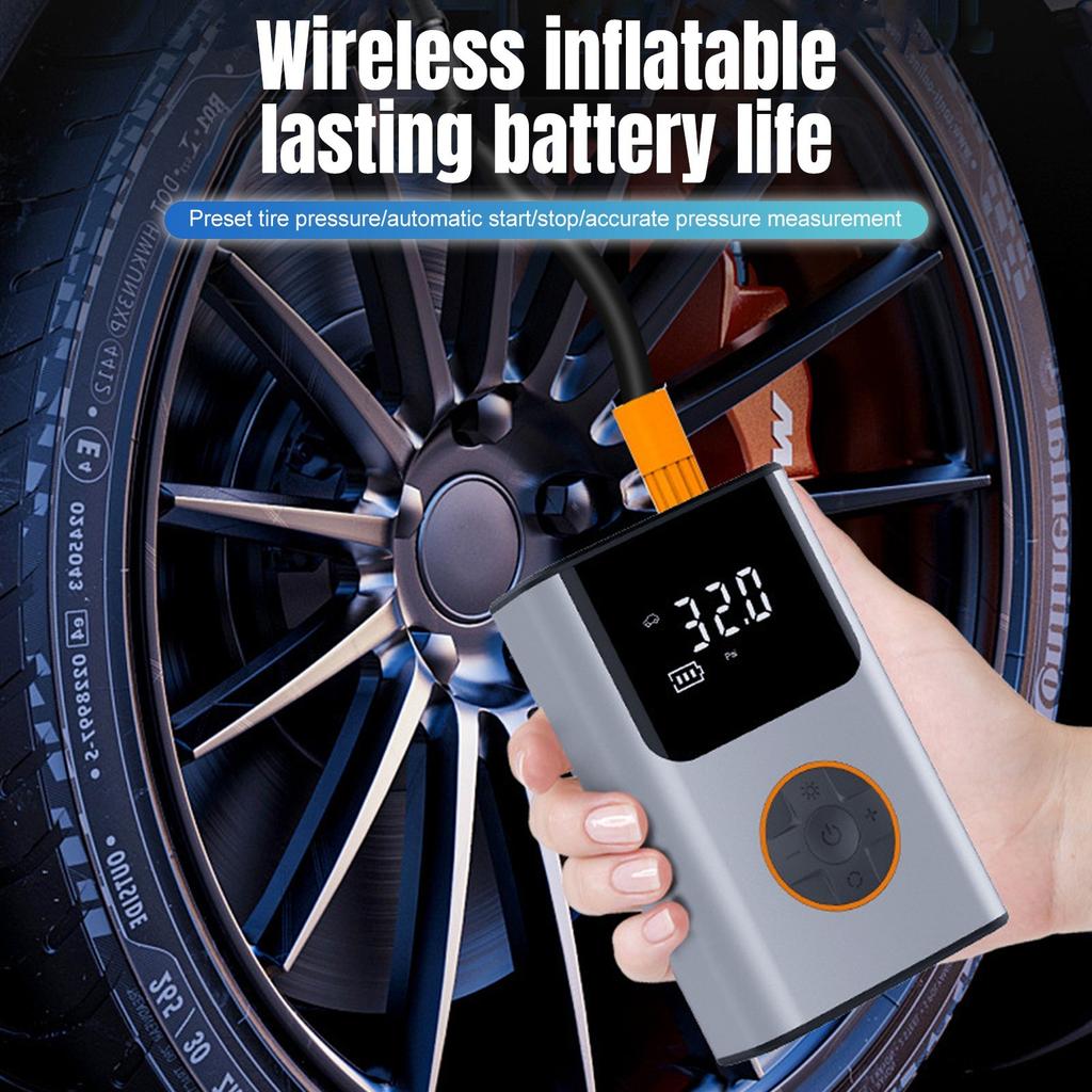 Tire Inflator Portable Compressor, Bike, LCD Screen And Digital Tire Pressure Gauge, Compressor For , Motorcycle, Compact Car, Ball