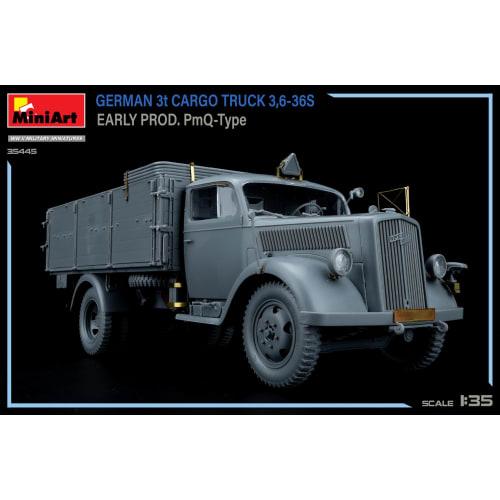 Miniart 1/35 Scale German 3-Ton Cargo Truck 3,6-36S Early Model PmQ Type Plastic Model MA35445