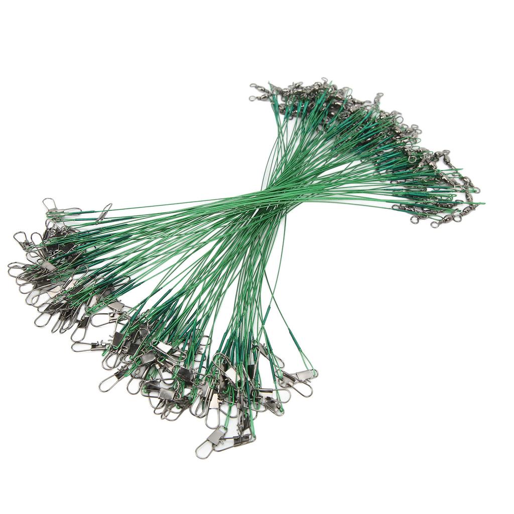 100 шт. Рыболовные вертлюжки с застежкой, антикоррозийные, из жесткой стальной проволоки, для морской воды, 20 см 7,9 дюйма