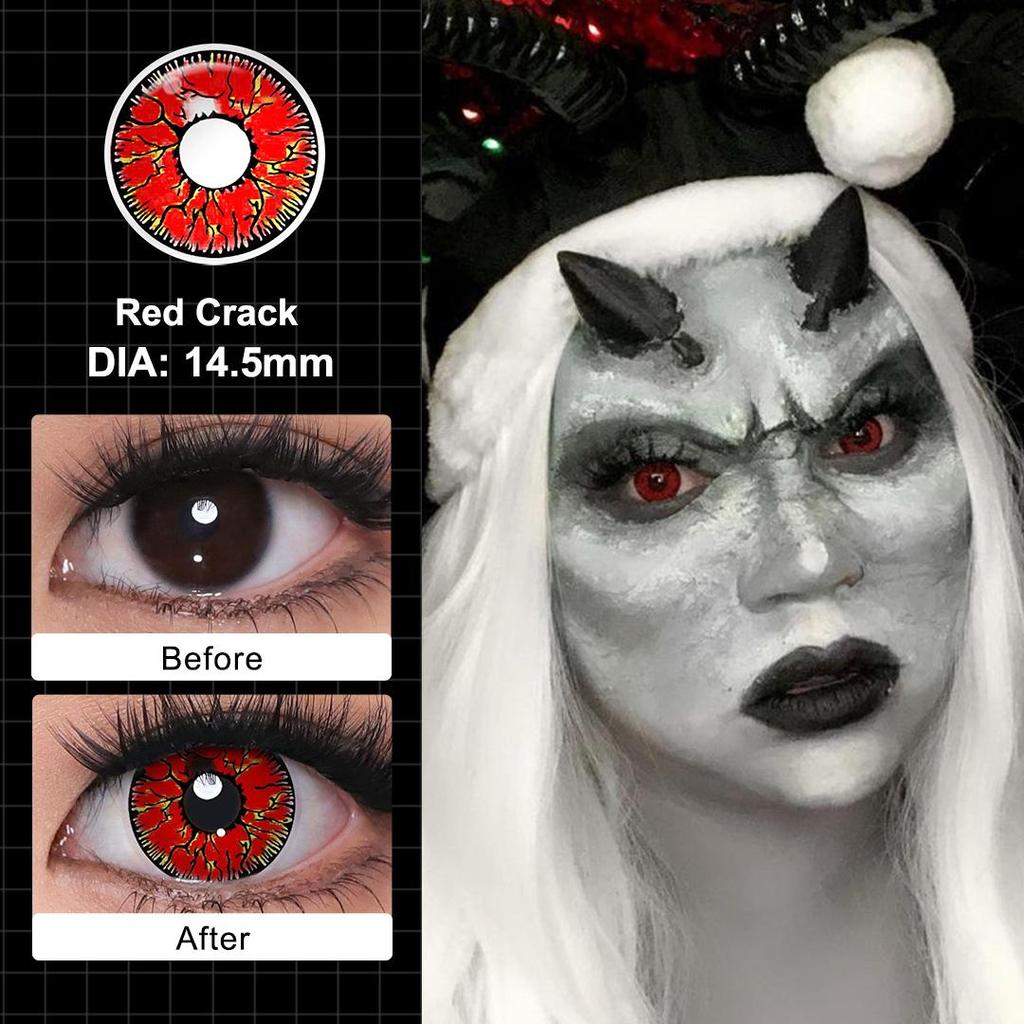 Crazy Lenses Magister Контактные линзы для Хэллоуина Красные контактные линзы для косплея Аксессуары для аниме Шаринган/Какаши Мангекё/Саске Гексаграмма