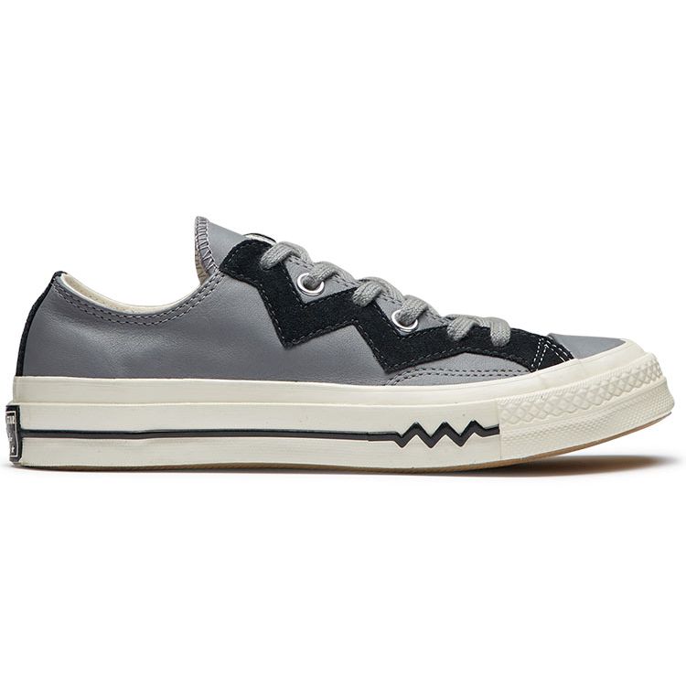 Converse Кеды Chuck 1970-х годов с низким верхом на шнуровке Женские кроссовки Серый Черный 566137C