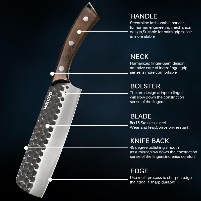 4PCS Kitchen Chef Knife Set Multipurpose Knife Utility Knife Barbecue Knife Stainless Steel Boning Knife