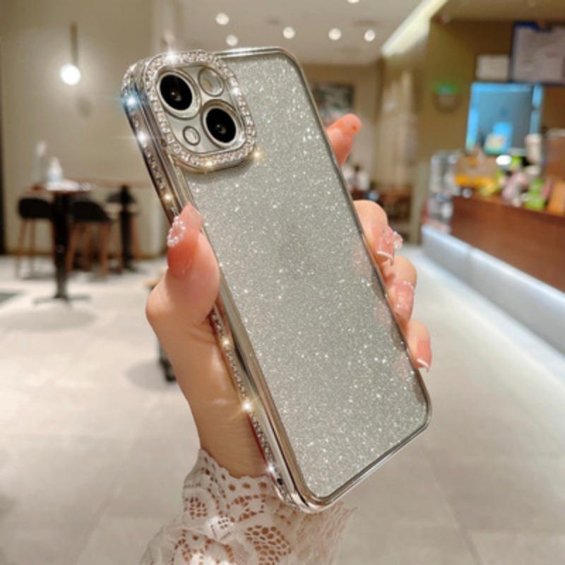 Applicable To Iphone16ProMax Single Row Drill Mobile Phone Case Apple 15 Lens Lace Diamond Plating 14 Protective Case Xr
