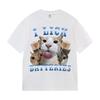 I Lick Batteries Funny Cat Meme Tshirt Mens Women Kawaii Cat Lover Gifts Tshirt Summer ONeck High Quality Male Cotton Tshirt