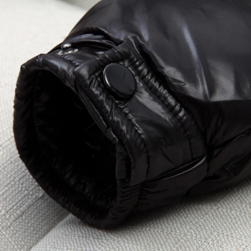 Блестящая хлопковая куртка Унисекс Короткая с капюшоном Утепленное хлопковое пальто Теплая верхняя одежда Модная одежда для холодной погоды