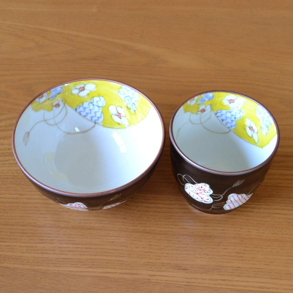 Подарок на выпускной Подарок на удачу для здоровья Чайная чашка Arita, миска для чая, набор для риса Шесть тыкв красного цвета Подарок на выпускной и сообщение