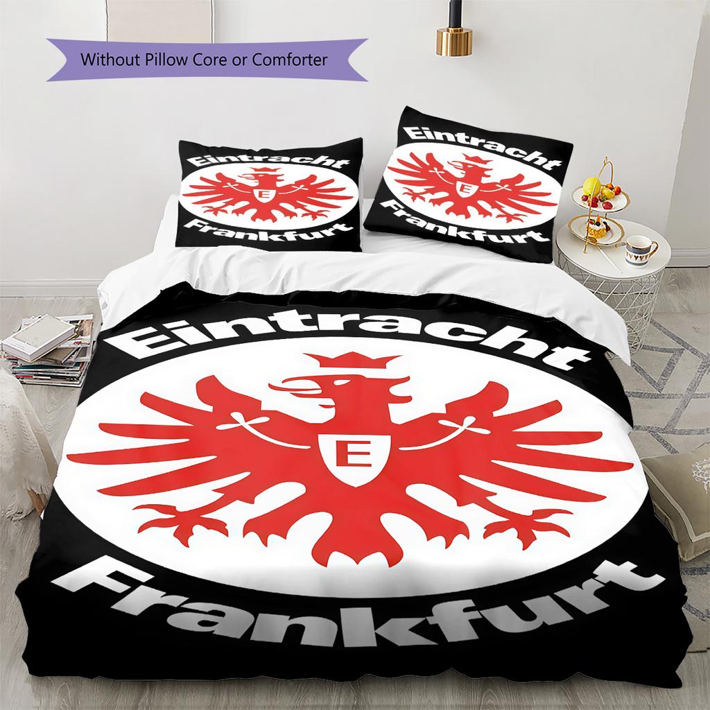 Eintracht Frankfurt Pattern Bedding Quilt Set Quilt Cover Pillowcase Home Decoration Birthday Gift (1 * duvet cover + 2 * pillowcase, without core)