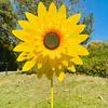 Yousheng Sunflower Pinwheel 3-Tier Sunflower Garden Wind Spinner Ground Insert Yard Decor Windmill for Patio Lawn Decoration