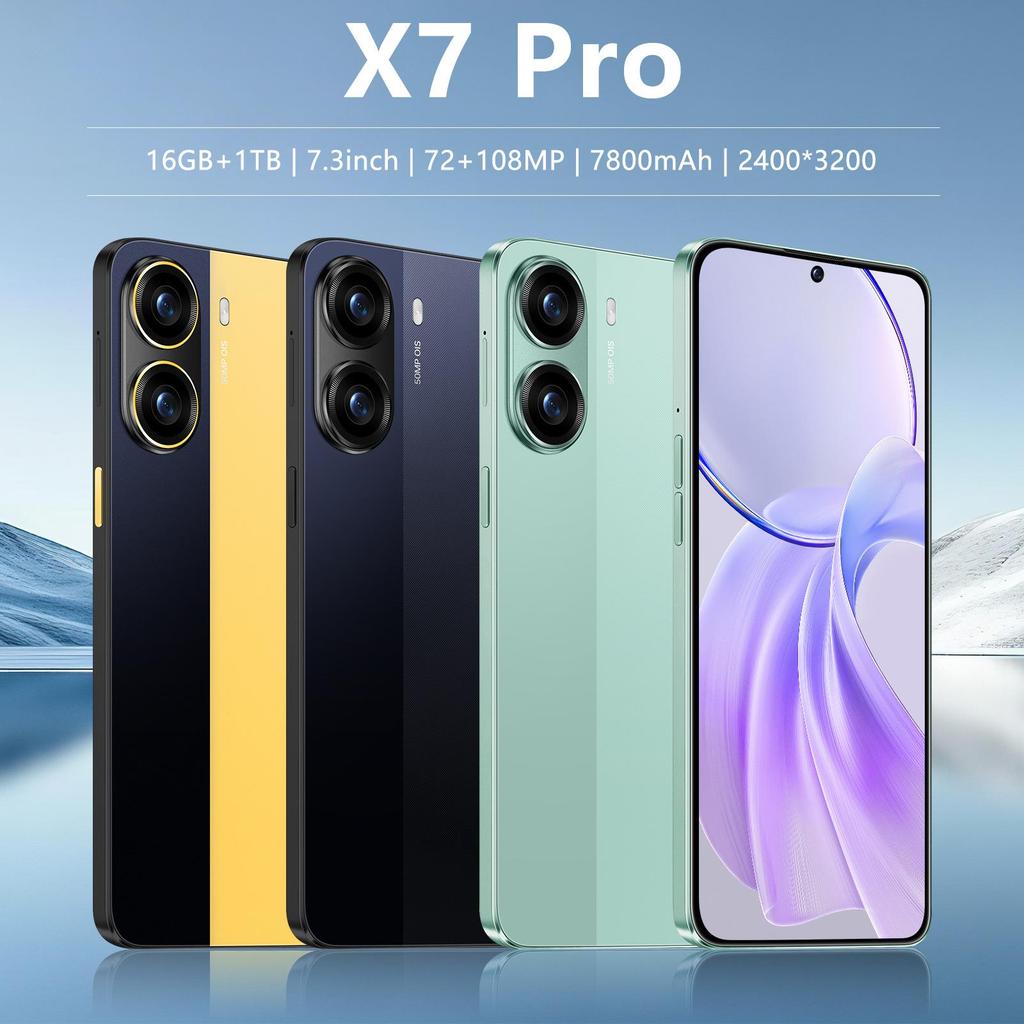 Android-смартфон X7 Pro: Ультрабольшой экран 7,3 дюйма, 16+1 ТБ, Международная версия.