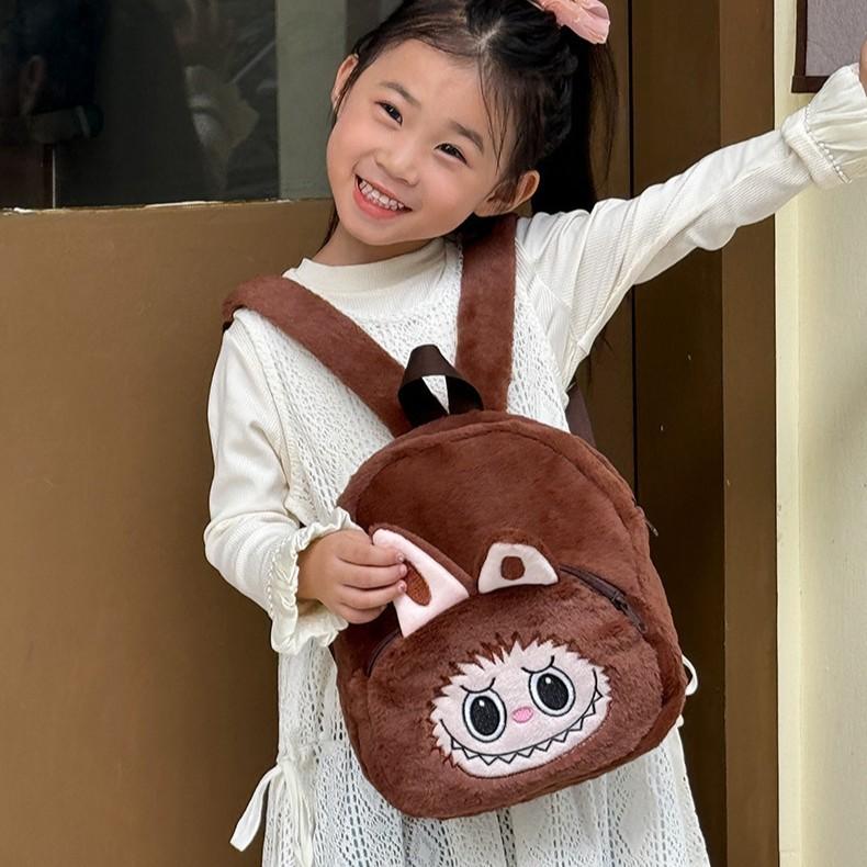 New Children's Backpack Manufacturers Wholesale Large Capacity Fluffy Backpack Rabub Plush Toys