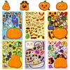 6 Photos/package Halloween Pumpkin Ghost Series Puzzle Stickers Children's Fun Puzzle Face Change Stickers