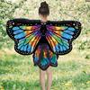 2Pcs/Set Girl Butterfly Wings Costume with Tutu Skirt Vibrant Color Versatile Seasonal Wear Carnival Cosplay Fairy Dress-Up Set