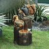 Duck and Squirrel Animal Simulation Flowing Water Real Garden and Courtyard Ornaments Solar Decorations
