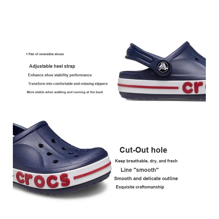 Crocs Bayaband Clog Повседневные Универсальные Нескользящие Амортизирующие Прочные Сандалии Детские клоги Черный Красный Белый 207019-410