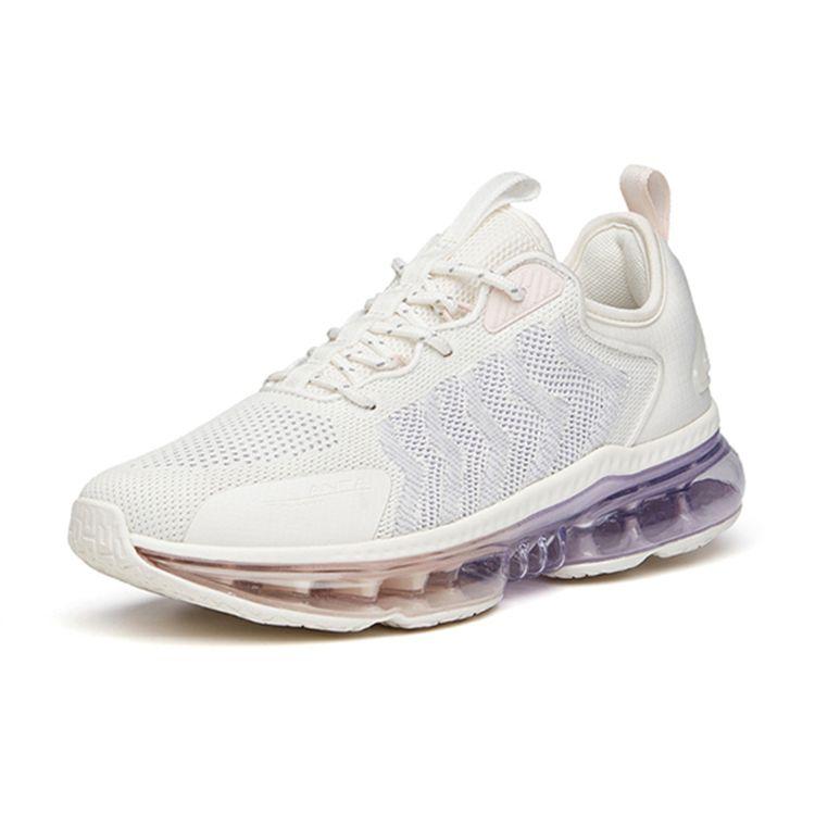 Anta Lightweight Shock Absorbing Mesh Running Shoes Women Sneakers White Purple 922135505-2