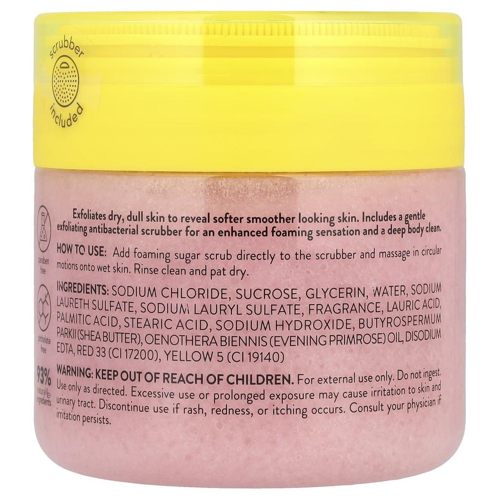 Rose Petal Foaming Sugar Scrub, Rose & Amber, 453G(16Oz)