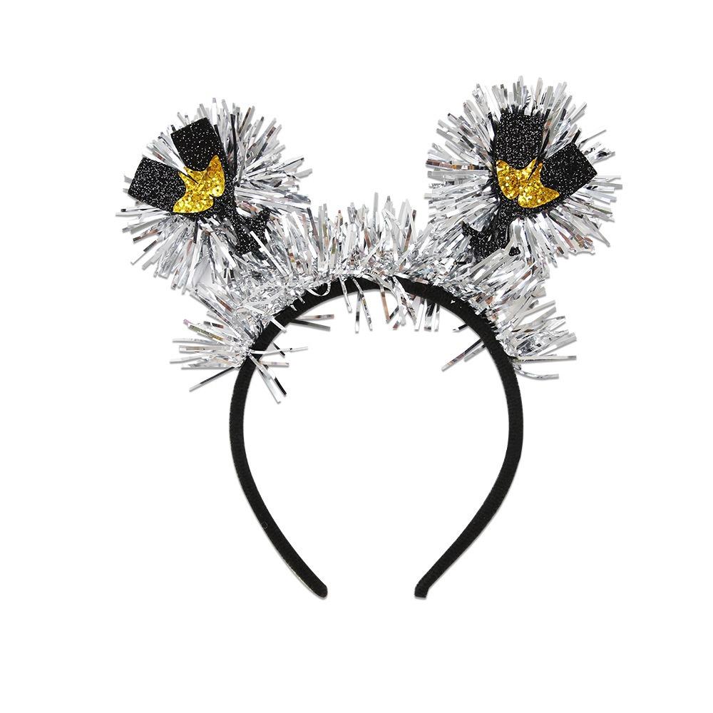 Wear-resistant 2025 New Year Headbands Black Gold Cosplay Headbands Costume Party Accessories