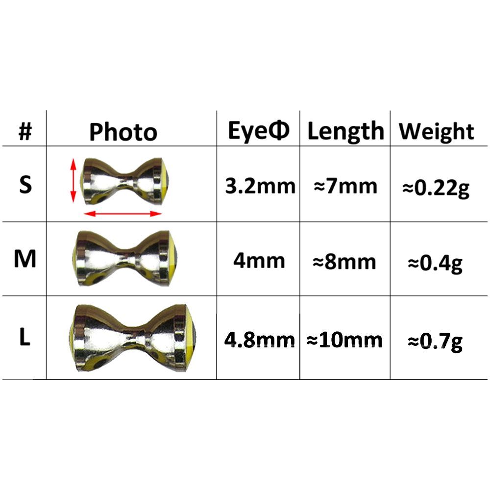 3.2/4.0/4.8 мм DIY быстро тонущий материал для вязания мушек крючки-глазки бусины для вязания мушек латунные гантельные глазки