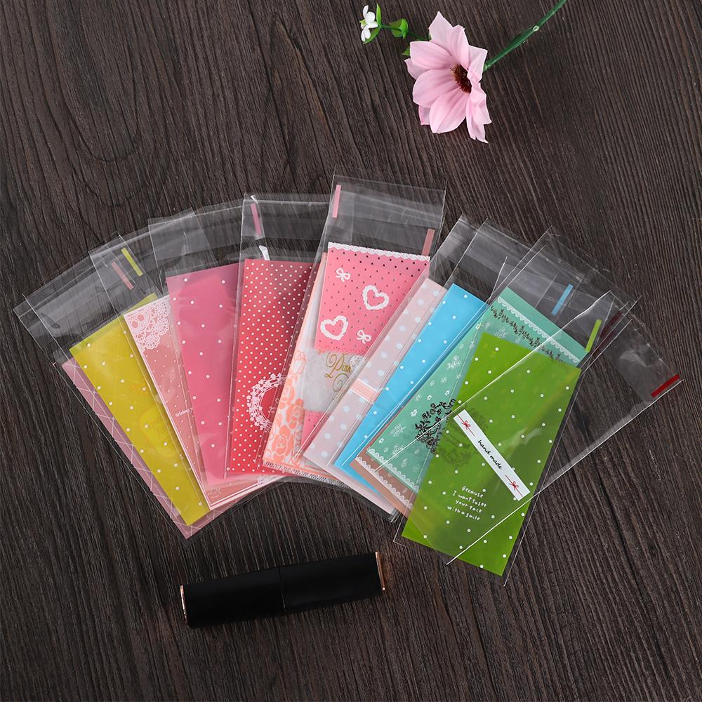 100pcs/lot Cute Bow Party Supplies Wedding Favors Lipstick Bag Gift Packages OPP Bags Plastic Pocket