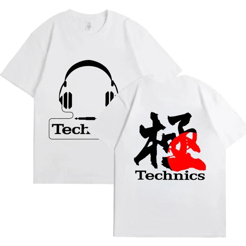 Футболки с принтом Real Djs Matter Technics для мужчин с коротким рукавом Harajuku Street, летние футболки Technics Headphone DJ Harajuku, футболка для мужчин