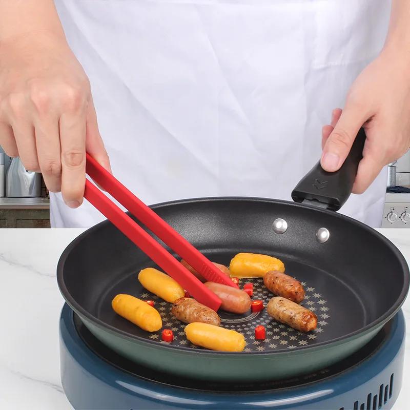 Силиконовые щипцы для тостов, щипцы для подставки для кухни, нескользящие зажимы для приготовления пищи, зажим для барбекю, инструменты для салата, гриль, кухонные аксессуары