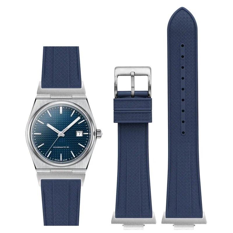 Ремешок из фторкаучука с адаптером для Tissot серии PRX T137.407/T137.410 Super Player 40 мм, новый быстросъемный ремешок для часов FKM 12 мм