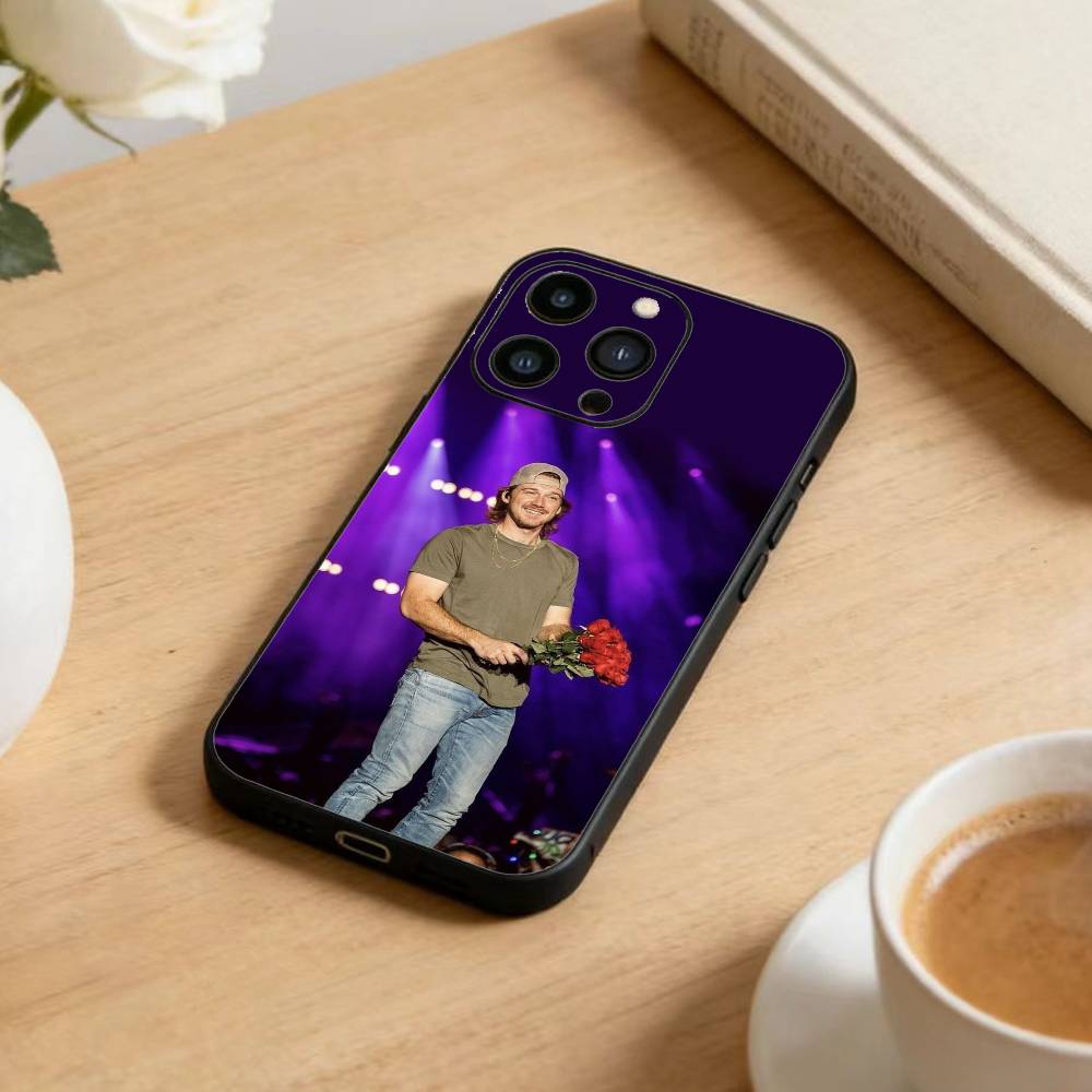 W-Morgan M-Wallen Phone Case For iPhone 17 16 15 14 13 12 Max Plus Silicone Black Cover