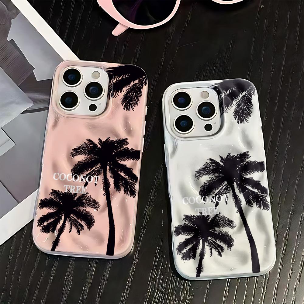 Чехол для iPhone 11 Pro Max Черное Кокосовое Дерево Защитная Крышка Для iPhone 15 14 17 Plus 13 Air 12 16 Чехол Funda