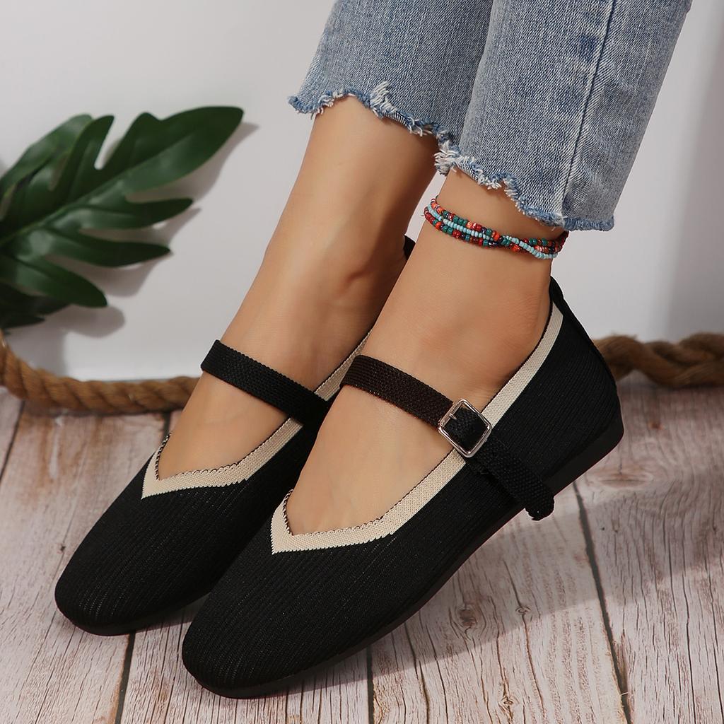 Women Flats 2025 New Spring Autumn Round Head Loafers Women Mary Janes Shoes Ballet Fashion Buckle Flat Shoes Zapatos De Mujer